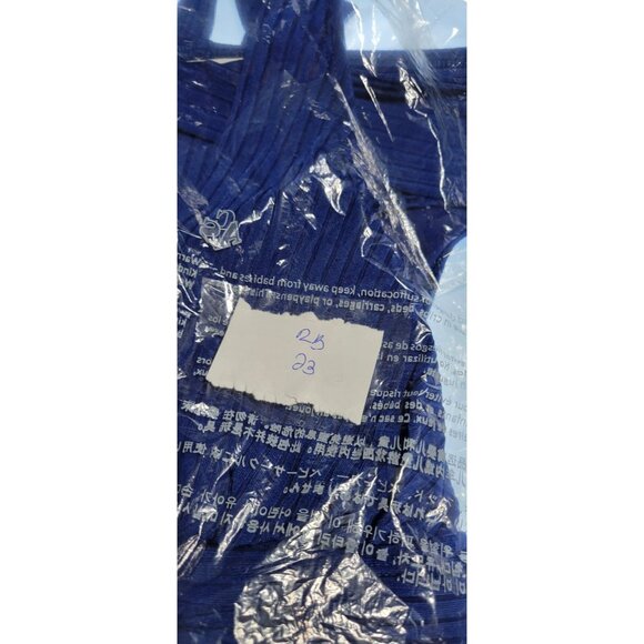 Robin Piccone Bikini Swim Top V-Neck Color Blue Bottom Mid Rise Solid Sz M # 23 - Picture 9 of 9